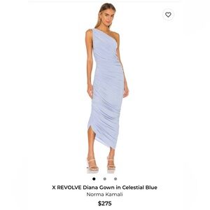 Normal Kamali Celestial Blue One Shoulder Dress, Size Small